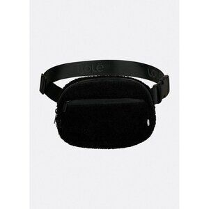 NWT Lole Jamie Teddy Belt Bag Black Faux Shearling Crossbody Cozycore Minimalist